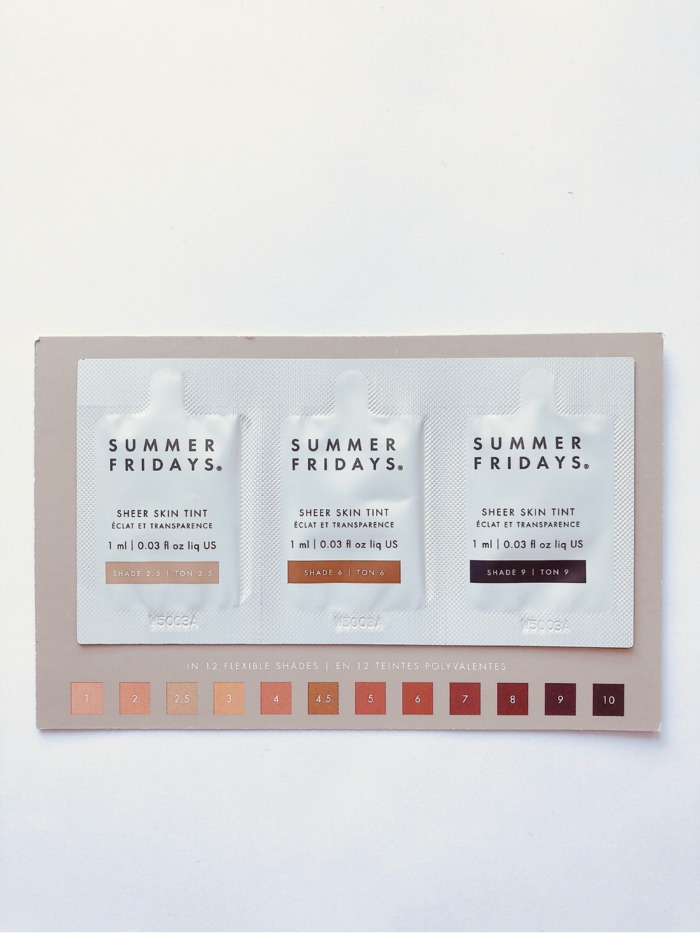 10/$10 Summer Fridays Sheer Skin Tint Sample Trio